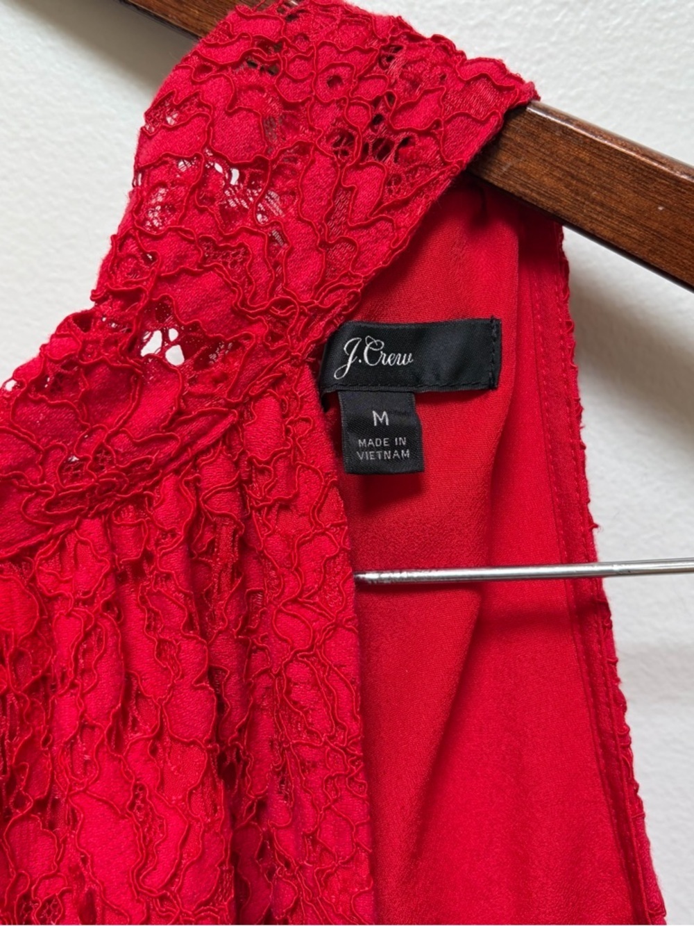 J. Crew Red Lace Sleeveless Top M - Picture 4 of 8
